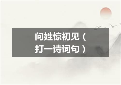 问姓惊初见（打一诗词句）