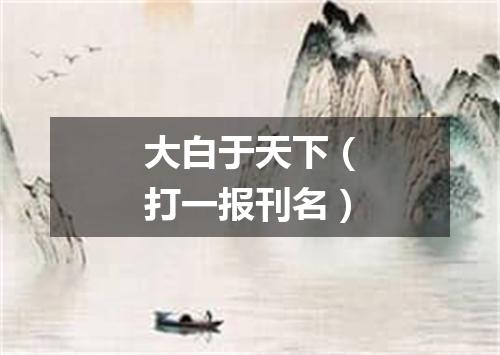 大白于天下（打一报刊名）