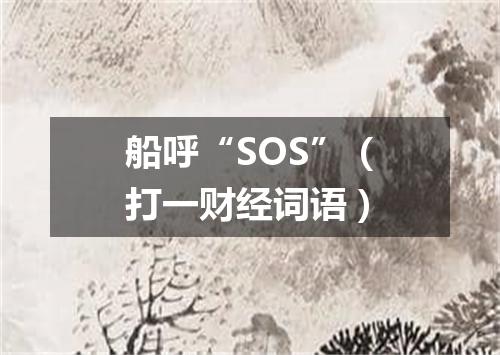 船呼“SOS”（打一财经词语）