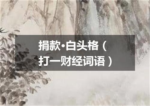 捐款·白头格（打一财经词语）