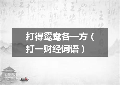 打得鸳鸯各一方（打一财经词语）