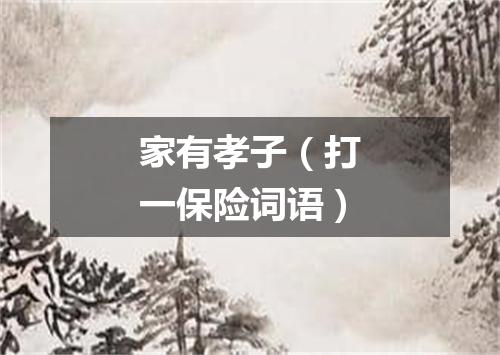 家有孝子（打一保险词语）