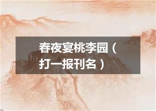 春夜宴桃李园（打一报刊名）