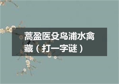 蒿盈医殳鸟浦水禽藏（打一字谜）