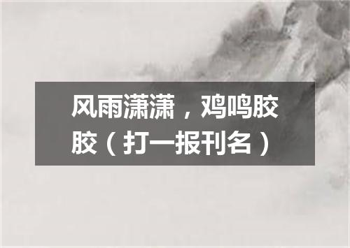 风雨潇潇，鸡鸣胶胶（打一报刊名）
