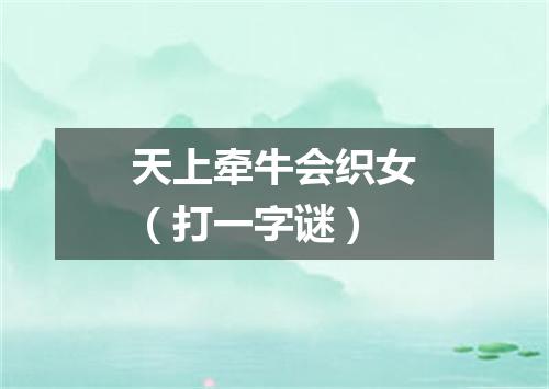 天上牵牛会织女（打一字谜）