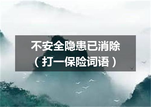 不安全隐患已消除（打一保险词语）