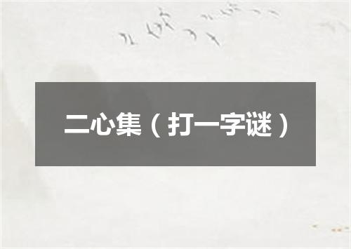 二心集（打一字谜）