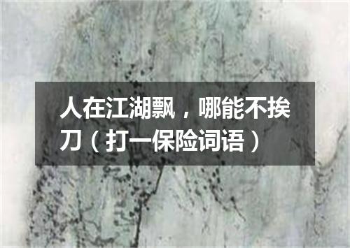 人在江湖飘，哪能不挨刀（打一保险词语）