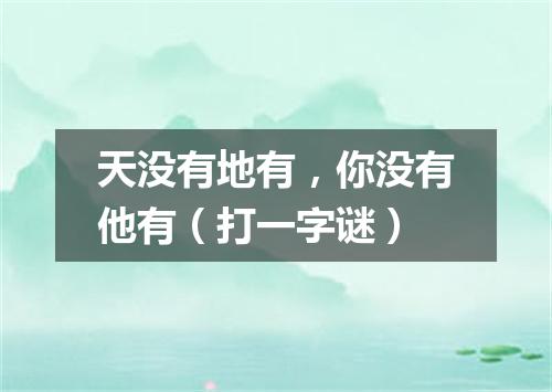 天没有地有，你没有他有（打一字谜）