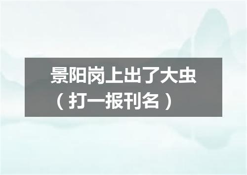 景阳岗上出了大虫（打一报刊名）