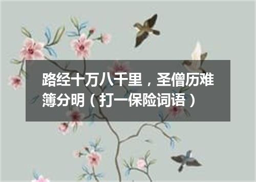 路经十万八千里，圣僧历难簿分明（打一保险词语）