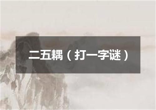 二五耦（打一字谜）
