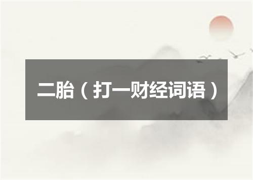 二胎（打一财经词语）