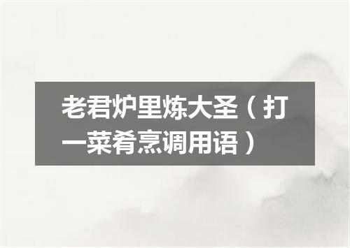 老君炉里炼大圣（打一菜肴烹调用语）