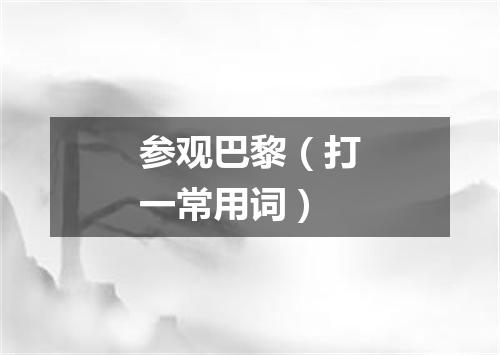 参观巴黎（打一常用词）