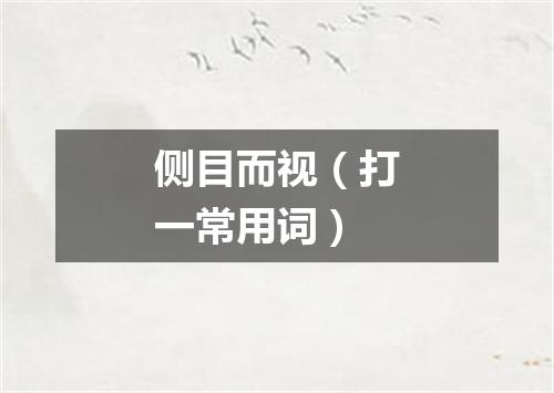 侧目而视（打一常用词）
