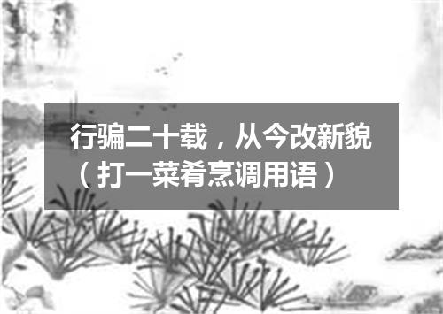 行骗二十载，从今改新貌（打一菜肴烹调用语）