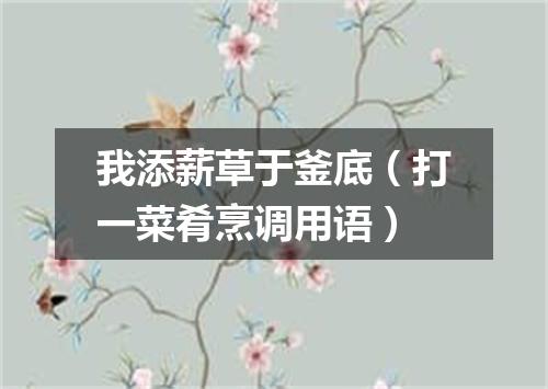我添薪草于釜底（打一菜肴烹调用语）