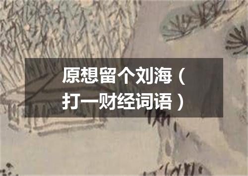 原想留个刘海（打一财经词语）