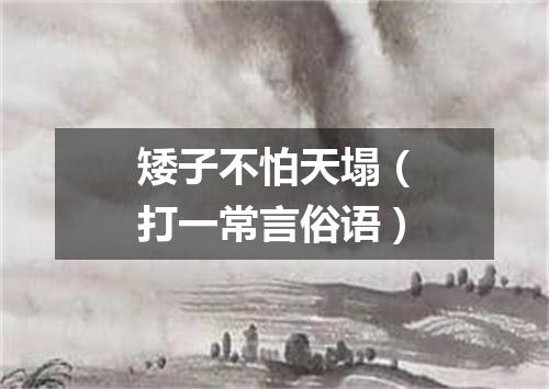 矮子不怕天塌（打一常言俗语）