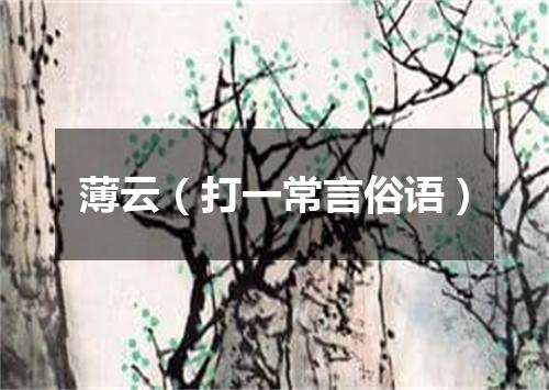 薄云（打一常言俗语）