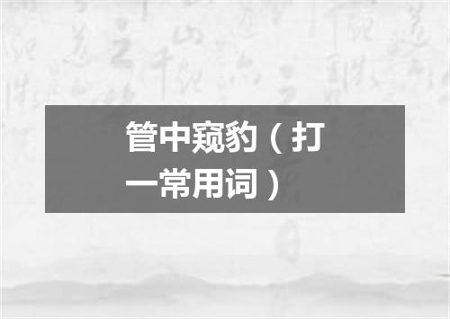 管中窥豹（打一常用词）