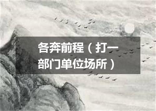 各奔前程（打一部门单位场所）