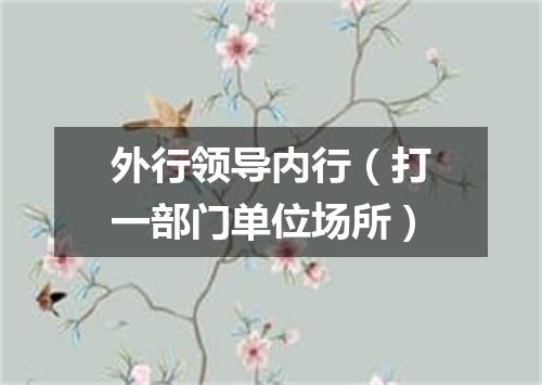 外行领导内行（打一部门单位场所）