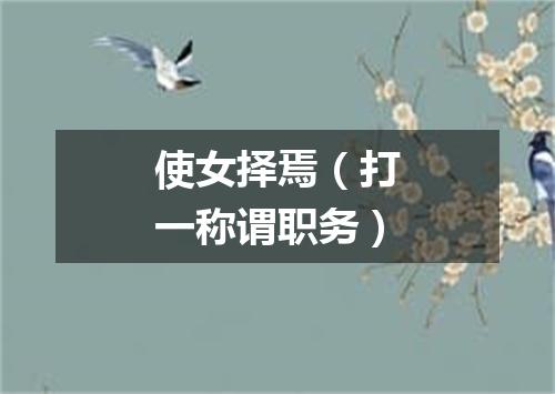 使女择焉（打一称谓职务）