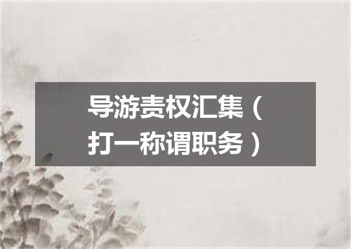 导游责权汇集（打一称谓职务）
