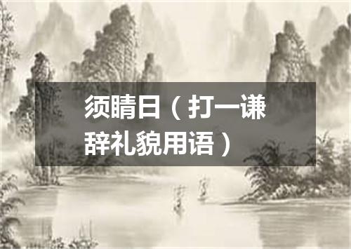 须睛日（打一谦辞礼貌用语）