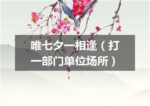 唯七夕一相逢（打一部门单位场所）