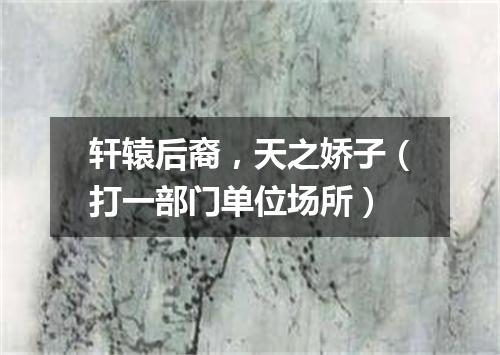 轩辕后裔，天之娇子（打一部门单位场所）