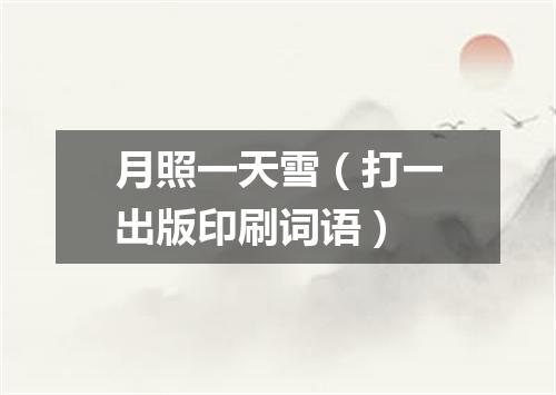 月照一天雪（打一出版印刷词语）