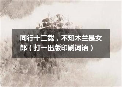 同行十二载，不知木兰是女郎（打一出版印刷词语）