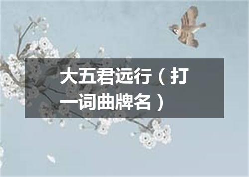 大五君远行（打一词曲牌名）