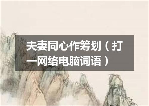 夫妻同心作筹划（打一网络电脑词语）