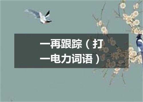 一再跟踪（打一电力词语）