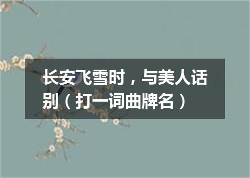长安飞雪时，与美人话别（打一词曲牌名）