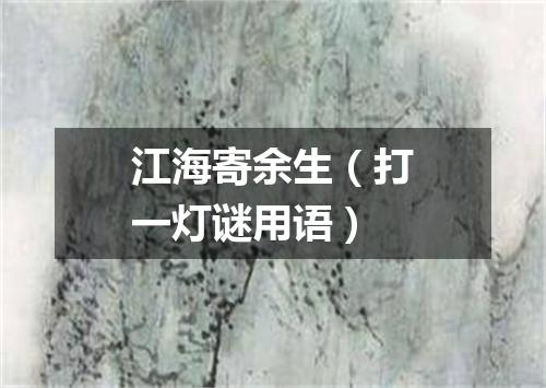江海寄余生（打一灯谜用语）