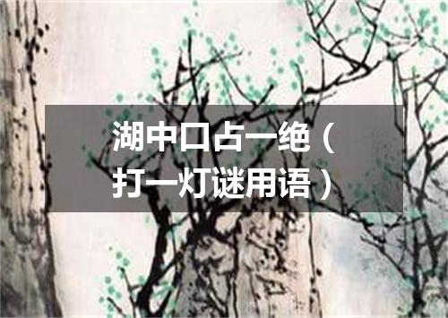 湖中口占一绝（打一灯谜用语）