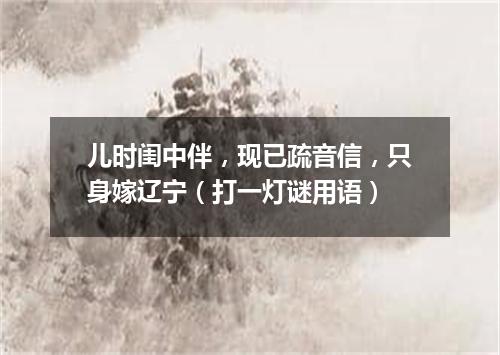 儿时闺中伴，现已疏音信，只身嫁辽宁（打一灯谜用语）