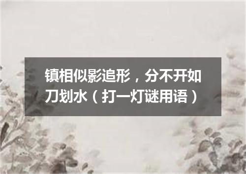 镇相似影追形，分不开如刀划水（打一灯谜用语）