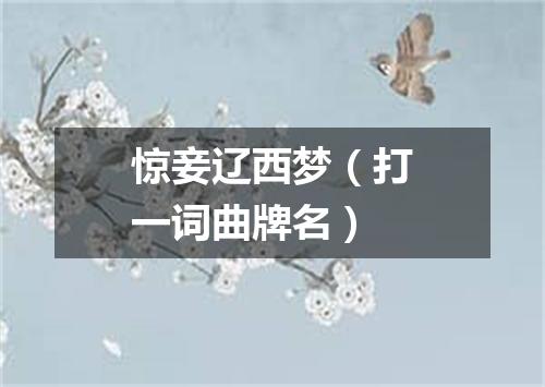 惊妾辽西梦（打一词曲牌名）