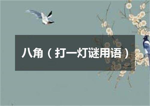 八角（打一灯谜用语）