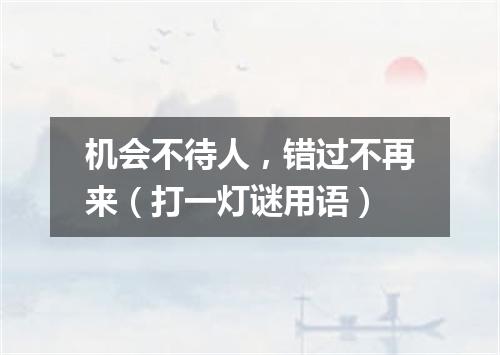 机会不待人，错过不再来（打一灯谜用语）