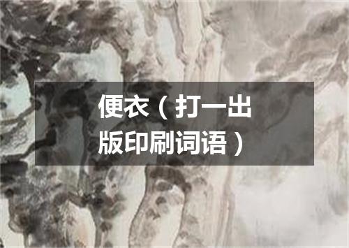 便衣（打一出版印刷词语）