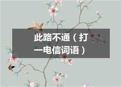 此路不通（打一电信词语）