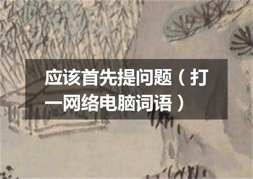 应该首先提问题（打一网络电脑词语）